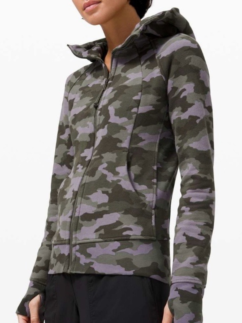 Lululemon Scuba Hoodie Light Cotton Fleece Camo Lavender Size 4